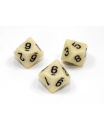 Loose Polyhedral d10 Opaque-Ivory/black