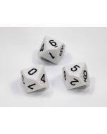 Loose Polyhedral d10 Opaque-White/black