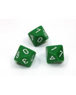 Loose Polyhedral d10 Opaque-Green/white