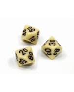Loose Polyhedral d10s Opaque-Ivory/black