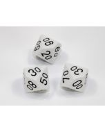 Loose Polyhedral d10s Opaque-White/black