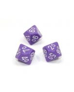 Loose Polyhedral d10s Opaque-Purple/white