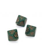 Loose Polyhedral d10s Opaque-Dusty Green/gold