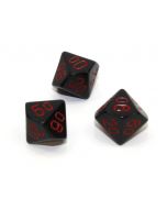 Loose Polyhedral d10s Opaque-Black/red