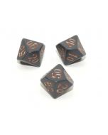 Loose Polyhedral d10s Opaque-Dark Grey/copper