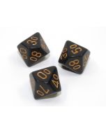 Loose Polyhedral d10s Opaque-Black/gold