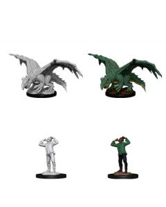 D&D Nolzur's Marvelous Miniatures: Green Dragon Wyrmling & Afflicted Elf