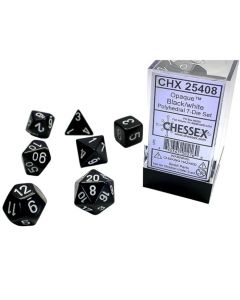 Polyhedral Dice Set Opaque-Black/white