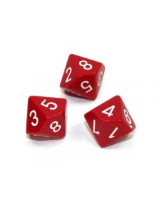 Loose Polyhedral d10 Opaque-Red/white