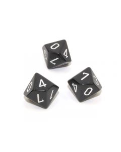 Loose Polyhedral d10 Opaque-Black/white