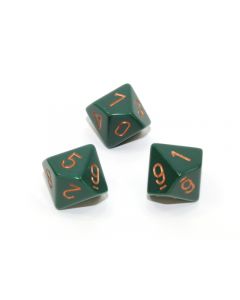 Loose Polyhedral d10 Opaque-Dusty Green/gold