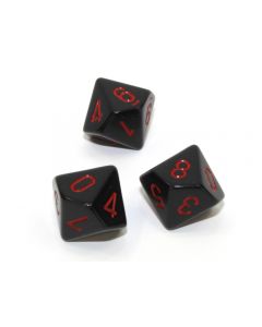 Loose Polyhedral d10 Opaque-Black/red