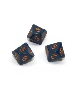 Loose Polyhedral d10 Opaque-Dusty Blue/gold