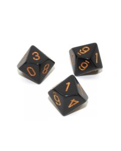 Loose Polyhedral d10 Opaque-Black/gold