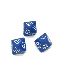 Loose Polyhedral d10s Opaque-Blue/white
