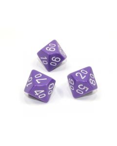 Loose Polyhedral d10s Opaque-Purple/white