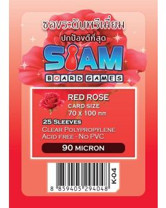 Red Rose Sleeves 70 x 100 mm (90 micron)
