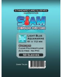 Light Blue Aquamarine Sleeves 61 x 112 mm (60 micron)
