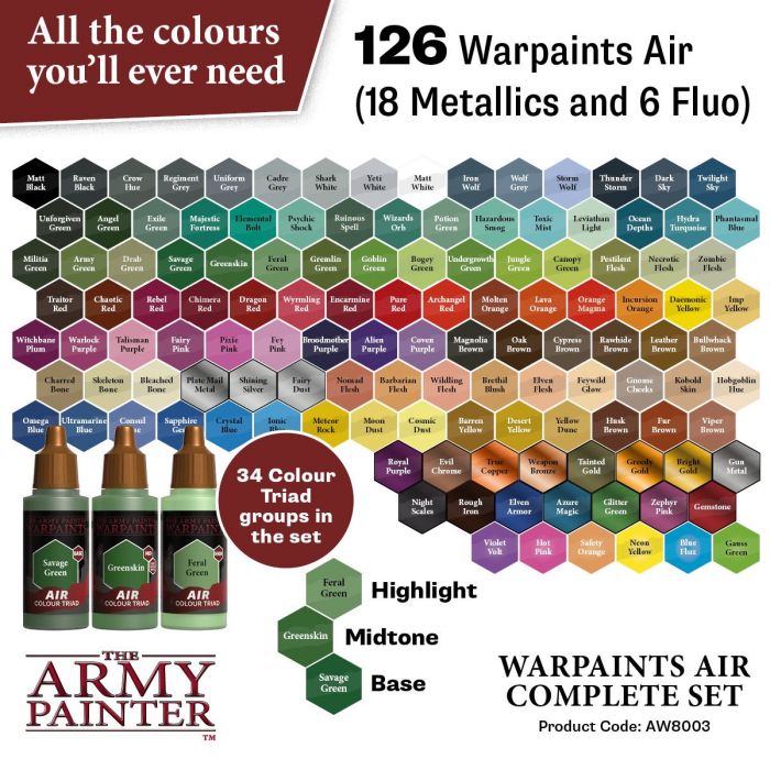 The Army Painter: Warpaints Air Complete Set - Golden Goblin Games