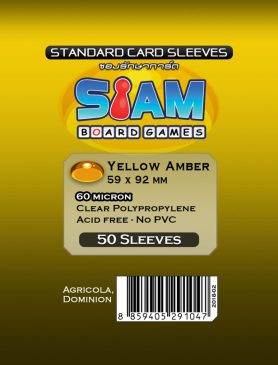 Yellow Amber Sleeves 59 x 92 mm (60 micron) | Golden Goblin Games