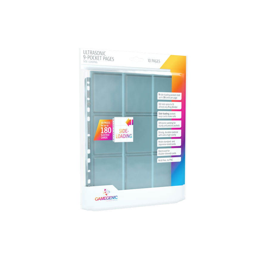 [GGS-30014ML] Ultrasonic 9-Pocket Pages Side-Loading (10 pages bag): Clear