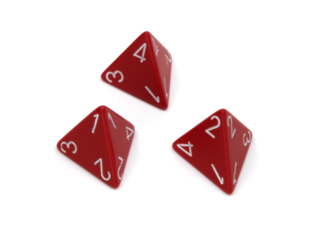 Loose Polyhedral d4-Opaque-Red/white