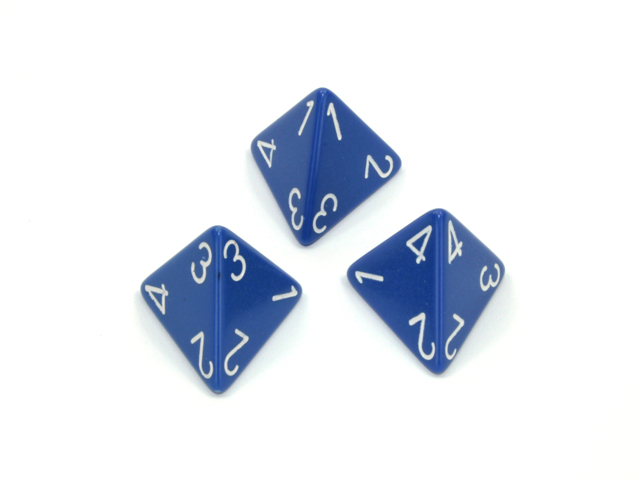 Loose Polyhedral d4-Opaque-Blue/white