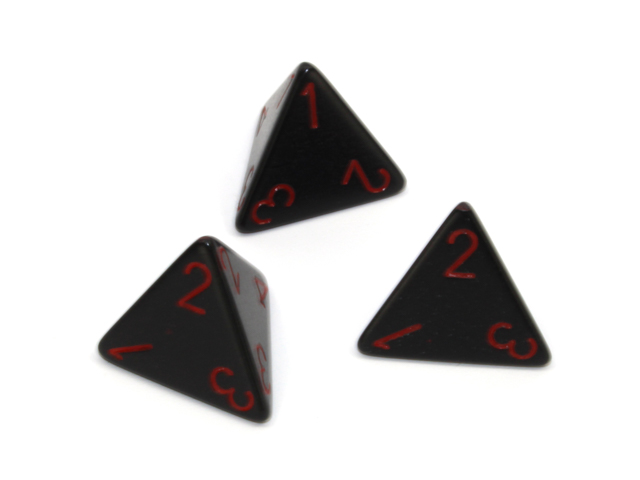 Loose Polyhedral d4-Opaque-Black/red