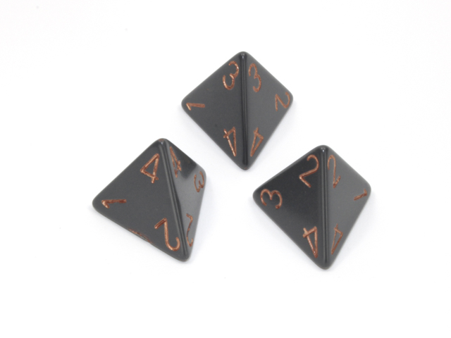 Loose Polyhedral d4-Opaque-Dark Grey/copper