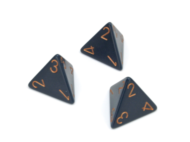 Loose Polyhedral d4-Opaque-Dusty Blue/gold
