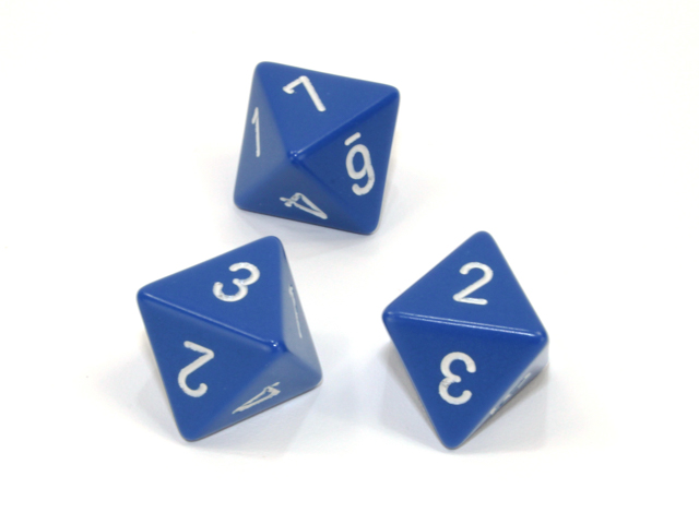 Loose Polyhedral d8 Opaque-Blue/white