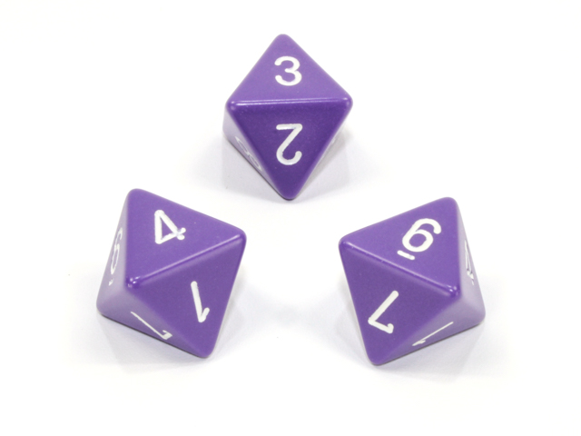 Loose Polyhedral d8 Opaque-Purple/white