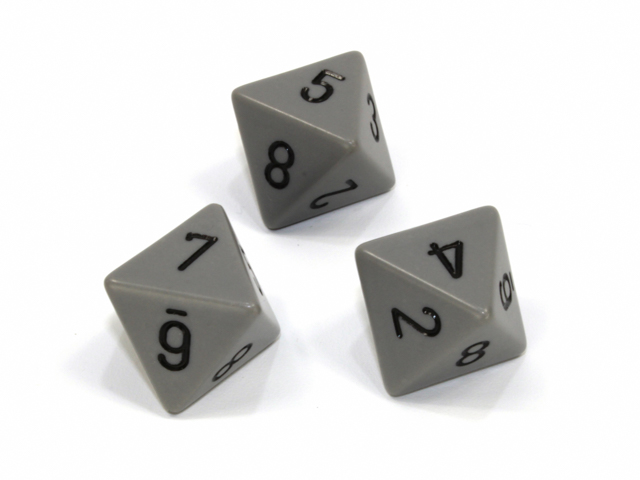 Loose Polyhedral d8 Opaque-Grey/black