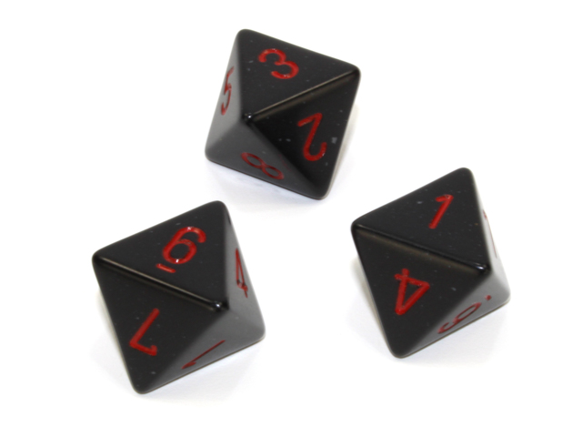 [CHX-PQ0818] Loose Polyhedral d8 Opaque-Black/red