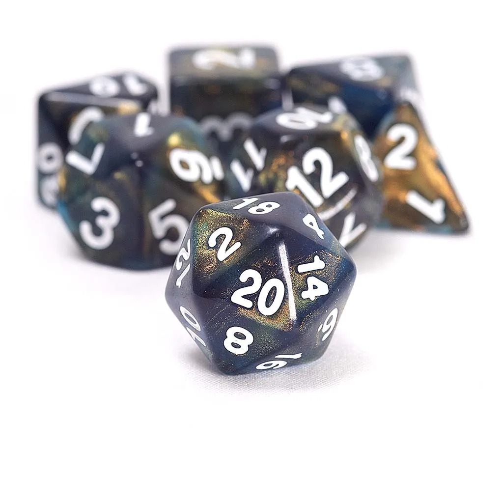 [SDZ-0016-04] Unearthed Treasure Onyx 7-Piece Polyhedral RPG Dice Set