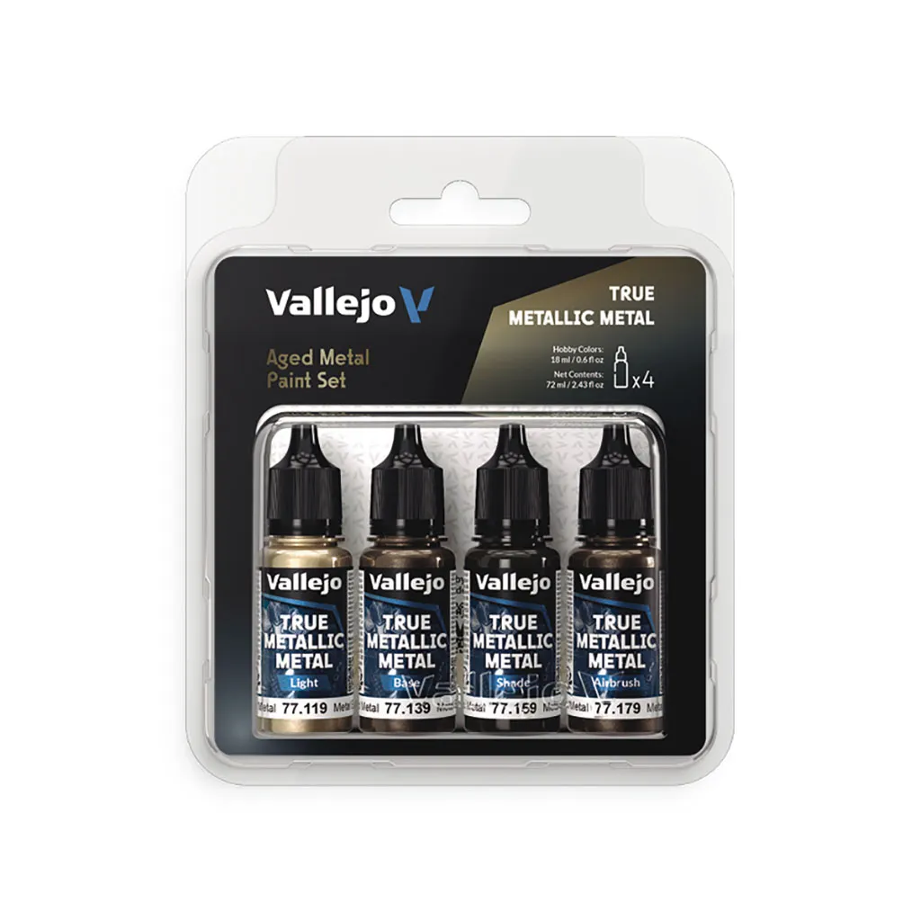 Vallejo True Metallic Metal: Aged Metal Paint Set