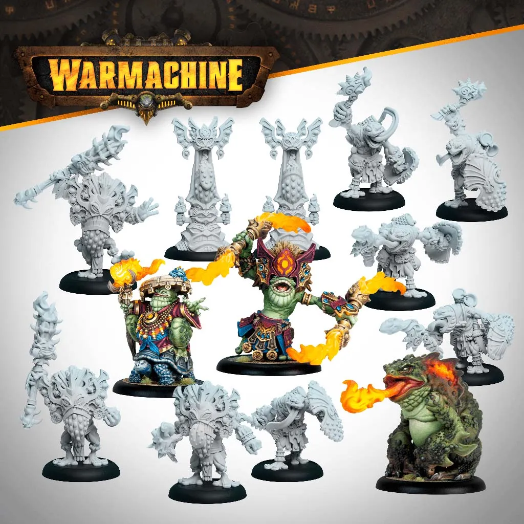 Warmachine: Southern Kriels Fire Tongue Warriors: Command Cadre Set
